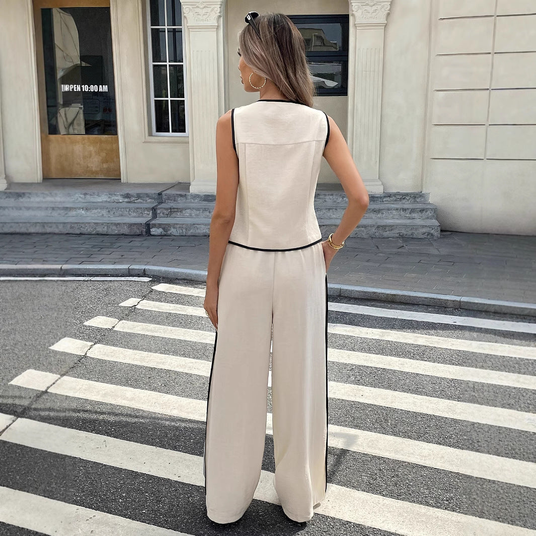 Vest and drawstring pants set