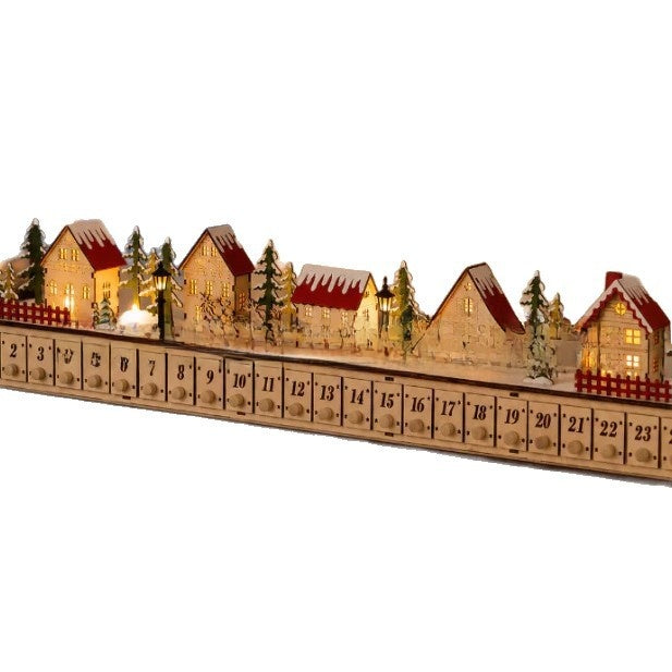 Christmas Village Wood Advent Calendar